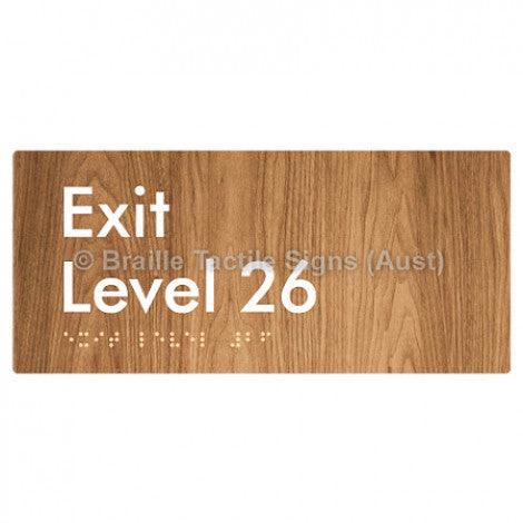 Braille Sign Exit Level 26 - Braille Tactile Signs (Aust) - BTS270-26-wdg - Fully Custom Signs - Fast Shipping - High Quality - Australian Made &amp; Owned