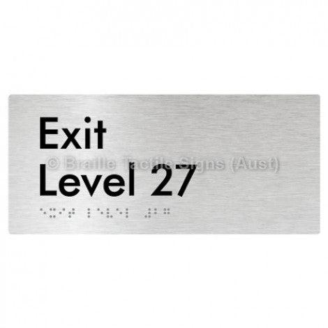 Braille Sign Exit Level 27 - Braille Tactile Signs (Aust) - BTS270-27-aliB - Fully Custom Signs - Fast Shipping - High Quality - Australian Made &amp; Owned