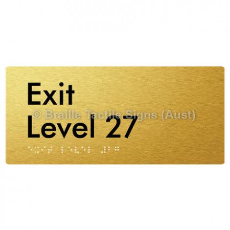 Braille Sign Exit Level 27 - Braille Tactile Signs (Aust) - BTS270-27-aliG - Fully Custom Signs - Fast Shipping - High Quality - Australian Made &amp; Owned