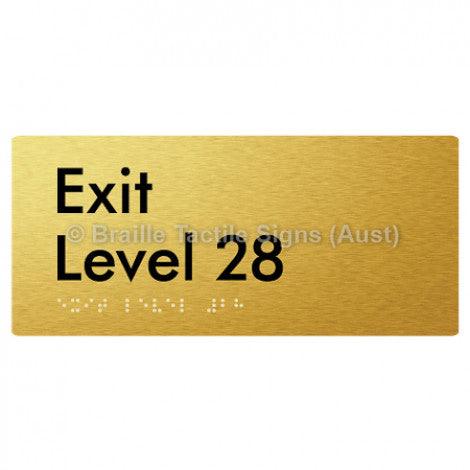Braille Sign Exit Level 28 - Braille Tactile Signs (Aust) - BTS270-28-aliG - Fully Custom Signs - Fast Shipping - High Quality - Australian Made &amp; Owned