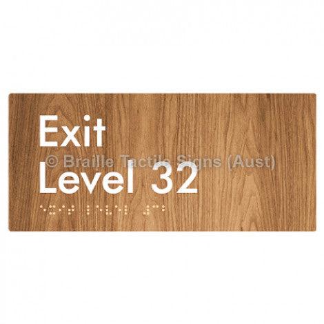 Braille Sign Exit Level 32 - Braille Tactile Signs (Aust) - BTS270-32-wdg - Fully Custom Signs - Fast Shipping - High Quality - Australian Made &amp; Owned