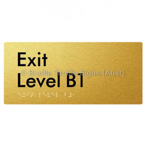 Braille Sign Exit Level B1 - Braille Tactile Signs (Aust) - BTS270-B1-aliG - Fully Custom Signs - Fast Shipping - High Quality - Australian Made &amp; Owned