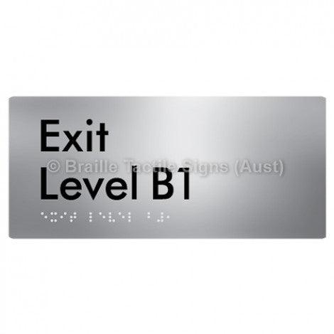 Braille Sign Exit Level B1 - Braille Tactile Signs (Aust) - BTS270-B1-aliS - Fully Custom Signs - Fast Shipping - High Quality - Australian Made &amp; Owned