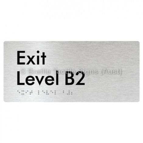 Braille Sign Exit Level B2 - Braille Tactile Signs (Aust) - BTS270-B2-aliB - Fully Custom Signs - Fast Shipping - High Quality - Australian Made &amp; Owned