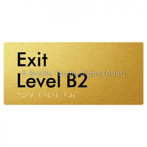 Braille Sign Exit Level B2 - Braille Tactile Signs (Aust) - BTS270-B2-aliG - Fully Custom Signs - Fast Shipping - High Quality - Australian Made &amp; Owned