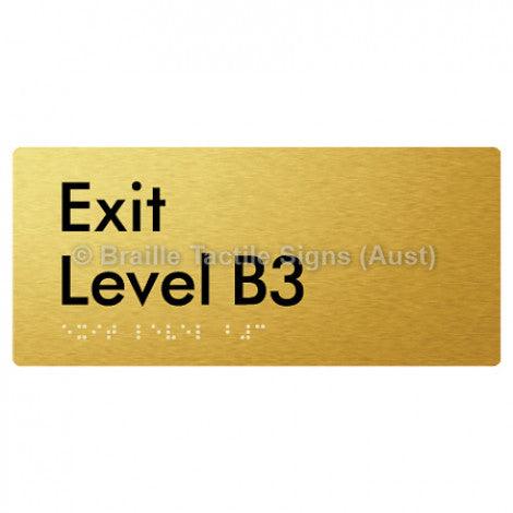 Braille Sign Exit Level B3 - Braille Tactile Signs (Aust) - BTS270-B3-aliG - Fully Custom Signs - Fast Shipping - High Quality - Australian Made &amp; Owned