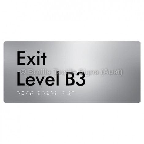 Braille Sign Exit Level B3 - Braille Tactile Signs (Aust) - BTS270-B3-aliS - Fully Custom Signs - Fast Shipping - High Quality - Australian Made &amp; Owned