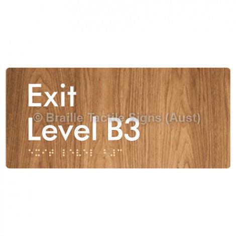 Braille Sign Exit Level B3 - Braille Tactile Signs (Aust) - BTS270-B3-wdg - Fully Custom Signs - Fast Shipping - High Quality - Australian Made &amp; Owned