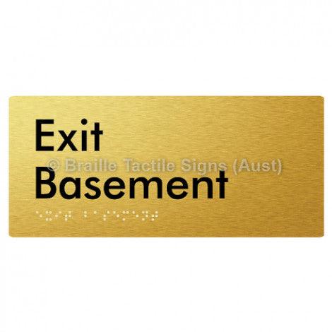 Braille Sign Exit Level Basement - Braille Tactile Signs (Aust) - BTS270-BM-aliG - Fully Custom Signs - Fast Shipping - High Quality - Australian Made &amp; Owned