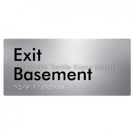 Braille Sign Exit Level Basement - Braille Tactile Signs (Aust) - BTS270-BM-aliS - Fully Custom Signs - Fast Shipping - High Quality - Australian Made &amp; Owned