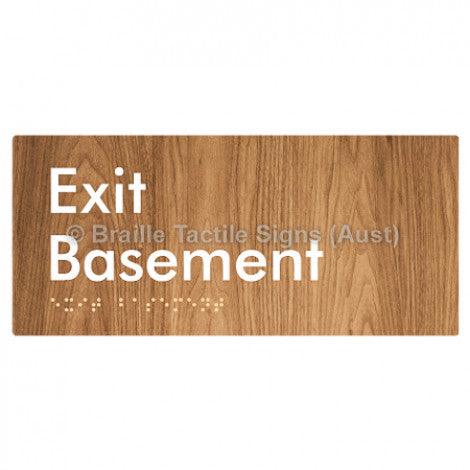 Braille Sign Exit Level Basement - Braille Tactile Signs (Aust) - BTS270-BM-wdg - Fully Custom Signs - Fast Shipping - High Quality - Australian Made &amp; Owned