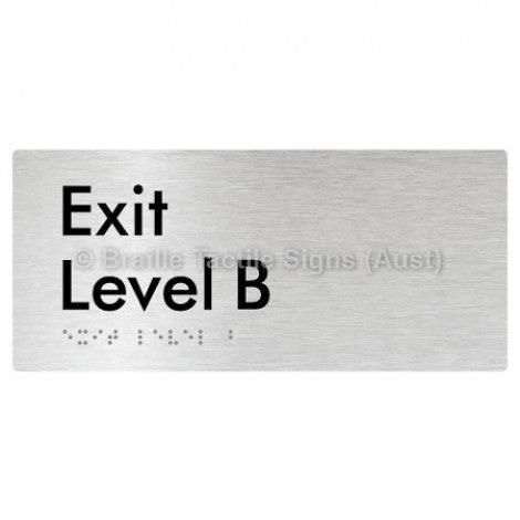 Braille Sign Exit Level B - Braille Tactile Signs (Aust) - BTS270-B-aliB - Fully Custom Signs - Fast Shipping - High Quality - Australian Made &amp; Owned