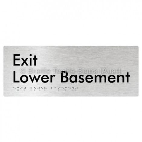 Braille Sign Exit Level Lower Basement - Braille Tactile Signs (Aust) - BTS270-LBM-aliB - Fully Custom Signs - Fast Shipping - High Quality - Australian Made &amp; Owned