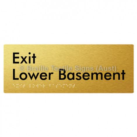 Braille Sign Exit Level Lower Basement - Braille Tactile Signs (Aust) - BTS270-LBM-aliG - Fully Custom Signs - Fast Shipping - High Quality - Australian Made &amp; Owned