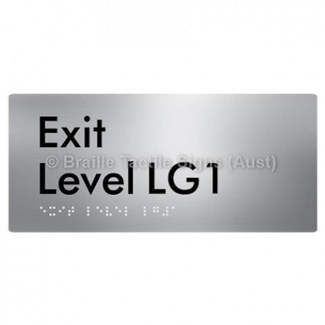 Braille Sign Exit Level LG1 - Braille Tactile Signs (Aust) - BTS270-LG1-aliS - Fully Custom Signs - Fast Shipping - High Quality - Australian Made &amp; Owned