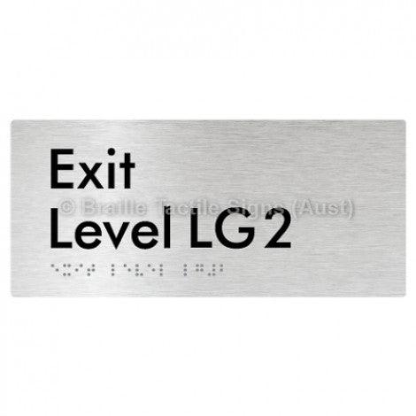 Braille Sign Exit Level LG2 - Braille Tactile Signs (Aust) - BTS270-LG2-aliB - Fully Custom Signs - Fast Shipping - High Quality - Australian Made &amp; Owned