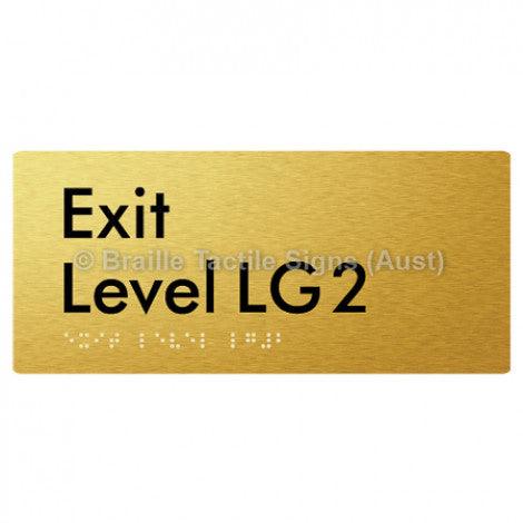 Braille Sign Exit Level LG2 - Braille Tactile Signs (Aust) - BTS270-LG2-aliG - Fully Custom Signs - Fast Shipping - High Quality - Australian Made &amp; Owned