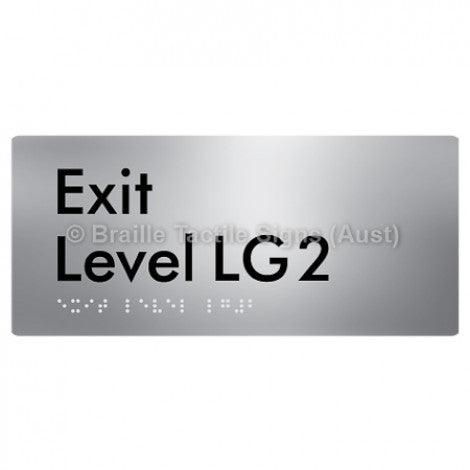 Braille Sign Exit Level LG2 - Braille Tactile Signs (Aust) - BTS270-LG2-aliS - Fully Custom Signs - Fast Shipping - High Quality - Australian Made &amp; Owned