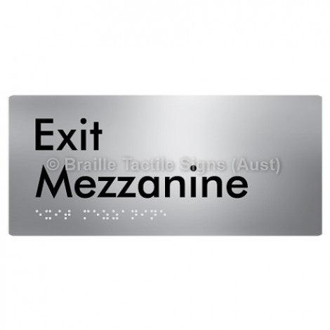 Braille Sign Exit Mezzanine - Braille Tactile Signs (Aust) - BTS270-M-aliS - Fully Custom Signs - Fast Shipping - High Quality - Australian Made &amp; Owned