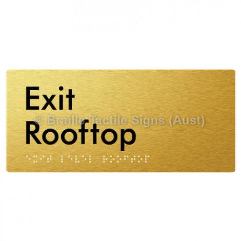 Braille Sign Exit Level Roof Top - Braille Tactile Signs (Aust) - BTS270-RT-blu - Fully Custom Signs - Fast Shipping - High Quality - Australian Made &amp; Owned