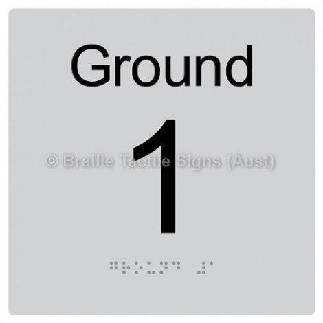 Braille Sign Level Sign - Ground 1 - Braille Tactile Signs (Aust) - BTS272-G-1-slv - Fully Custom Signs - Fast Shipping - High Quality - Australian Made &amp; Owned