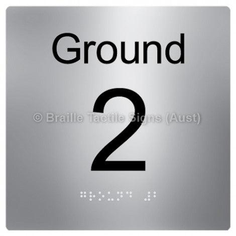 Braille Sign Level Sign - Ground 2 - Braille Tactile Signs (Aust) - BTS272-G-2-blu - Fully Custom Signs - Fast Shipping - High Quality - Australian Made &amp; Owned
