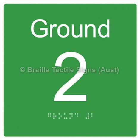 Braille Sign Level Sign - Ground 2 - Braille Tactile Signs (Aust) - BTS272-G-2-grn - Fully Custom Signs - Fast Shipping - High Quality - Australian Made &amp; Owned