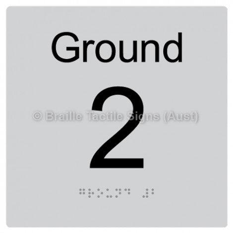 Braille Sign Level Sign - Ground 2 - Braille Tactile Signs (Aust) - BTS272-G-2-slv - Fully Custom Signs - Fast Shipping - High Quality - Australian Made &amp; Owned