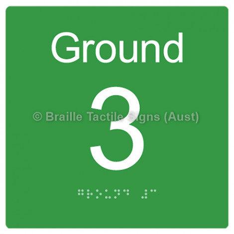 Braille Sign Level Sign - Ground 3 - Braille Tactile Signs (Aust) - BTS272-G-3-blu - Fully Custom Signs - Fast Shipping - High Quality - Australian Made &amp; Owned