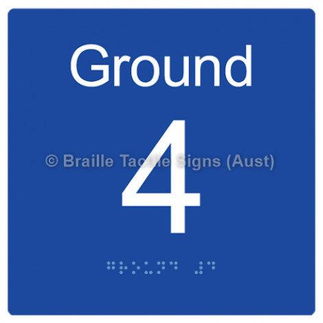 Braille Sign Level Sign - Ground 4 - Braille Tactile Signs (Aust) - BTS272-G-4-blu - Fully Custom Signs - Fast Shipping - High Quality - Australian Made &amp; Owned