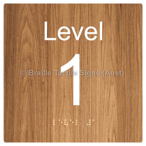 Braille Sign Level Sign - Level 1 - Braille Tactile Signs (Aust) - BTS272-01-wdg - Fully Custom Signs - Fast Shipping - High Quality - Australian Made &amp; Owned
