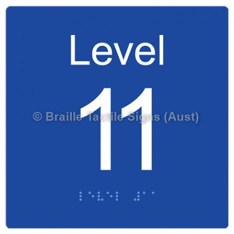 Braille Sign Level Sign - Level 11 - Braille Tactile Signs (Aust) - BTS272-11-blu - Fully Custom Signs - Fast Shipping - High Quality - Australian Made &amp; Owned
