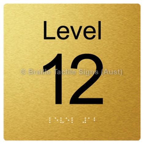 Braille Sign Level Sign - Level 12 - Braille Tactile Signs (Aust) - BTS272-12-aliG - Fully Custom Signs - Fast Shipping - High Quality - Australian Made &amp; Owned