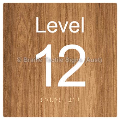 Braille Sign Level Sign - Level 12 - Braille Tactile Signs (Aust) - BTS272-12-wdg - Fully Custom Signs - Fast Shipping - High Quality - Australian Made &amp; Owned