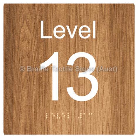 Braille Sign Level Sign - Level 13 - Braille Tactile Signs (Aust) - BTS272-13-wdg - Fully Custom Signs - Fast Shipping - High Quality - Australian Made &amp; Owned