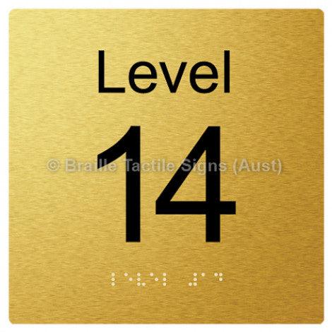 Braille Sign Level Sign - Level 14 - Braille Tactile Signs (Aust) - BTS272-14-aliG - Fully Custom Signs - Fast Shipping - High Quality - Australian Made &amp; Owned
