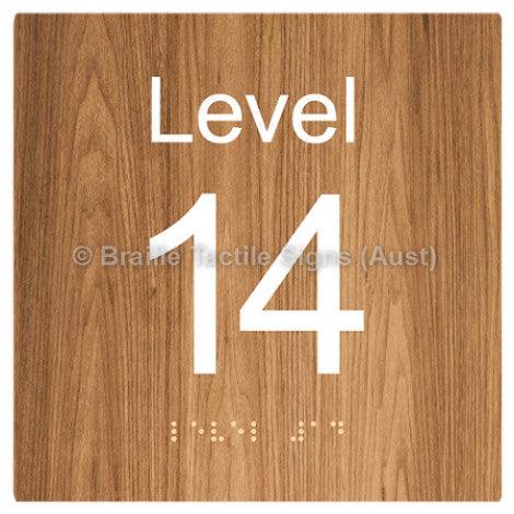 Braille Sign Level Sign - Level 14 - Braille Tactile Signs (Aust) - BTS272-14-wdg - Fully Custom Signs - Fast Shipping - High Quality - Australian Made &amp; Owned