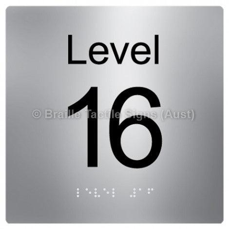 Braille Sign Level Sign - Level 16 - Braille Tactile Signs (Aust) - BTS272-16-aliS - Fully Custom Signs - Fast Shipping - High Quality - Australian Made &amp; Owned