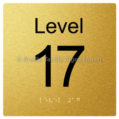 Braille Sign Level Sign - Level 17 - Braille Tactile Signs (Aust) - BTS272-17-aliG - Fully Custom Signs - Fast Shipping - High Quality - Australian Made &amp; Owned