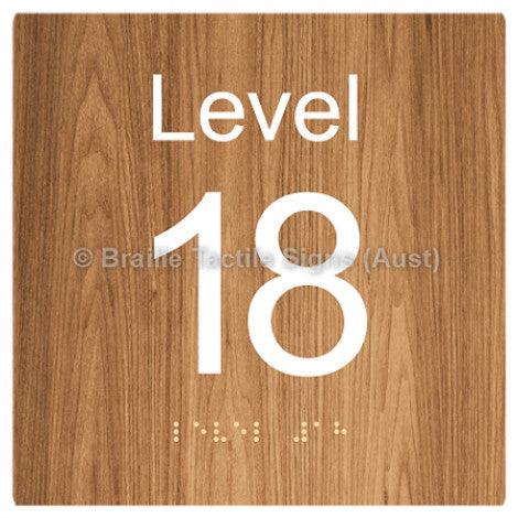 Braille Sign Level Sign - Level 18 - Braille Tactile Signs (Aust) - BTS272-18-wdg - Fully Custom Signs - Fast Shipping - High Quality - Australian Made &amp; Owned