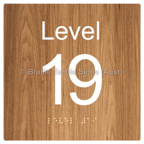 Braille Sign Level Sign - Level 19 - Braille Tactile Signs (Aust) - BTS272-19-wdg - Fully Custom Signs - Fast Shipping - High Quality - Australian Made &amp; Owned
