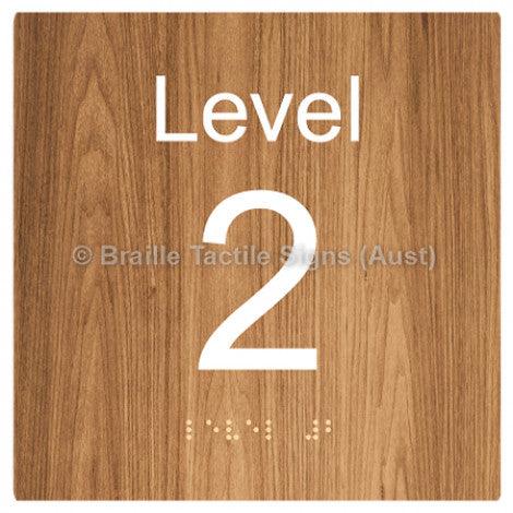 Braille Sign Level Sign - Level 2 - Braille Tactile Signs (Aust) - BTS272-02-wdg - Fully Custom Signs - Fast Shipping - High Quality - Australian Made &amp; Owned