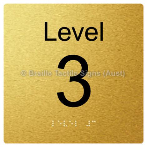 Braille Sign Level Sign - Level 3 - Braille Tactile Signs (Aust) - BTS272-03-aliG - Fully Custom Signs - Fast Shipping - High Quality - Australian Made &amp; Owned