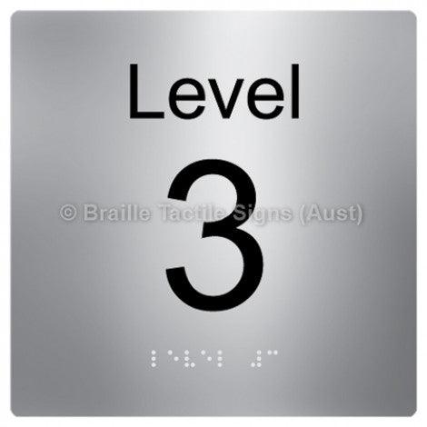 Braille Sign Level Sign - Level 3 - Braille Tactile Signs (Aust) - BTS272-03-aliS - Fully Custom Signs - Fast Shipping - High Quality - Australian Made &amp; Owned