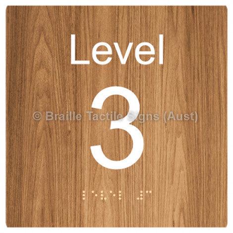 Braille Sign Level Sign - Level 3 - Braille Tactile Signs (Aust) - BTS272-03-wdg - Fully Custom Signs - Fast Shipping - High Quality - Australian Made &amp; Owned