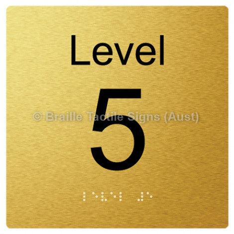 Braille Sign Level Sign - Level 5 - Braille Tactile Signs (Aust) - BTS272-05-aliG - Fully Custom Signs - Fast Shipping - High Quality - Australian Made &amp; Owned