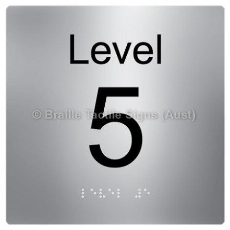 Braille Sign Level Sign - Level 5 - Braille Tactile Signs (Aust) - BTS272-05-aliS - Fully Custom Signs - Fast Shipping - High Quality - Australian Made &amp; Owned