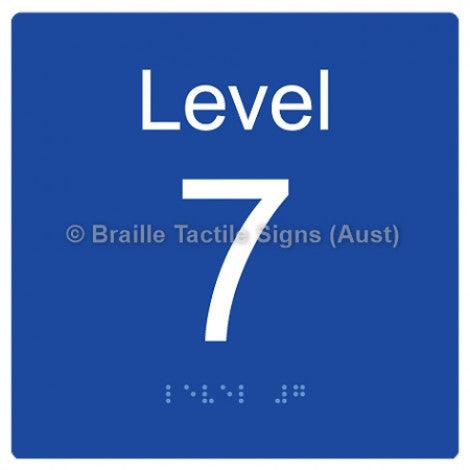 Braille Sign Level Sign - Level 7 - Braille Tactile Signs (Aust) - BTS272-07-blu - Fully Custom Signs - Fast Shipping - High Quality - Australian Made &amp; Owned