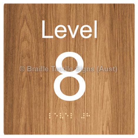 Braille Sign Level Sign - Level 8 - Braille Tactile Signs (Aust) - BTS272-08-wdg - Fully Custom Signs - Fast Shipping - High Quality - Australian Made &amp; Owned