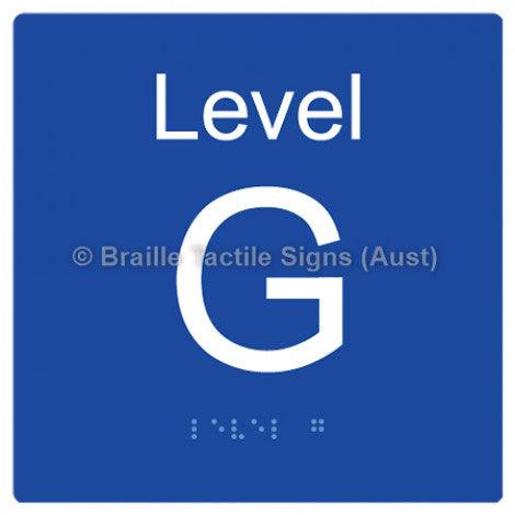 Braille Sign Level Sign - Level G - Braille Tactile Signs (Aust) - BTS272-G-blu - Fully Custom Signs - Fast Shipping - High Quality - Australian Made &amp; Owned
